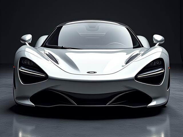 Metallic sports car reflecting light